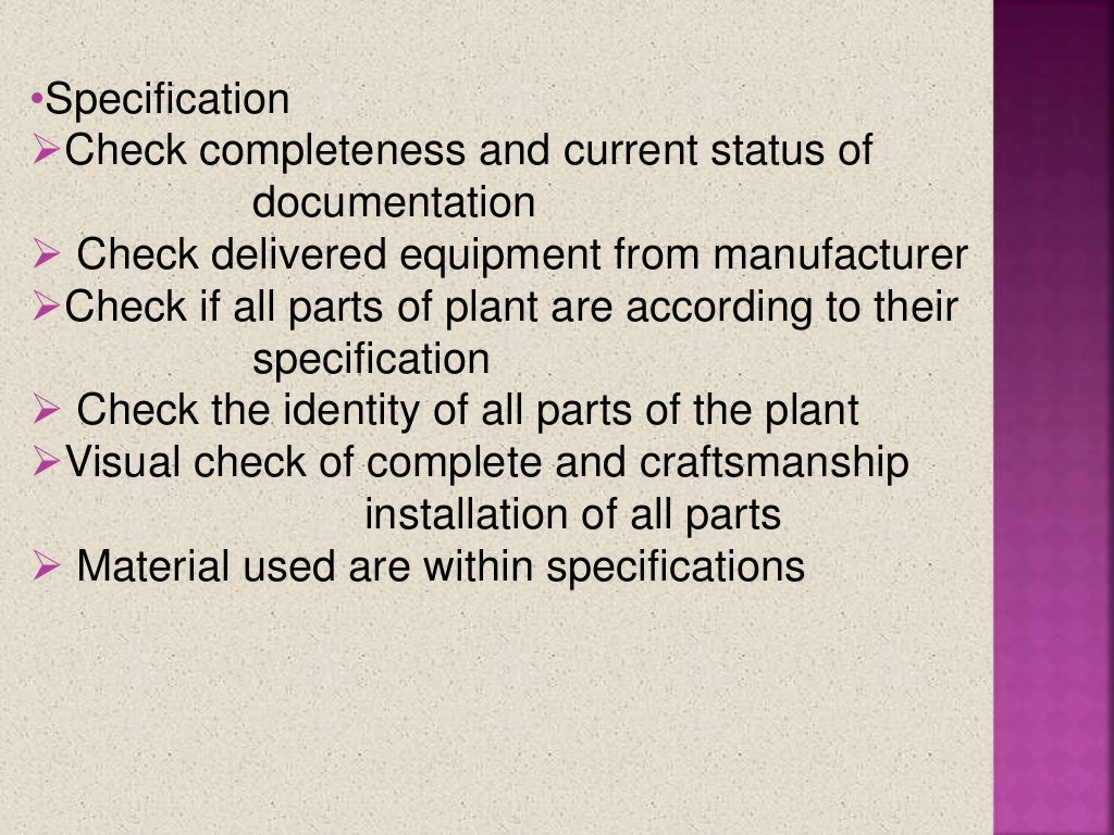 Equipment qualification