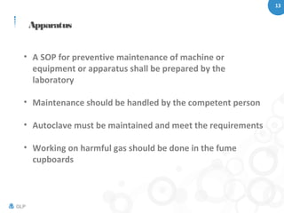 Equipment reagent and materials in glp | PPT