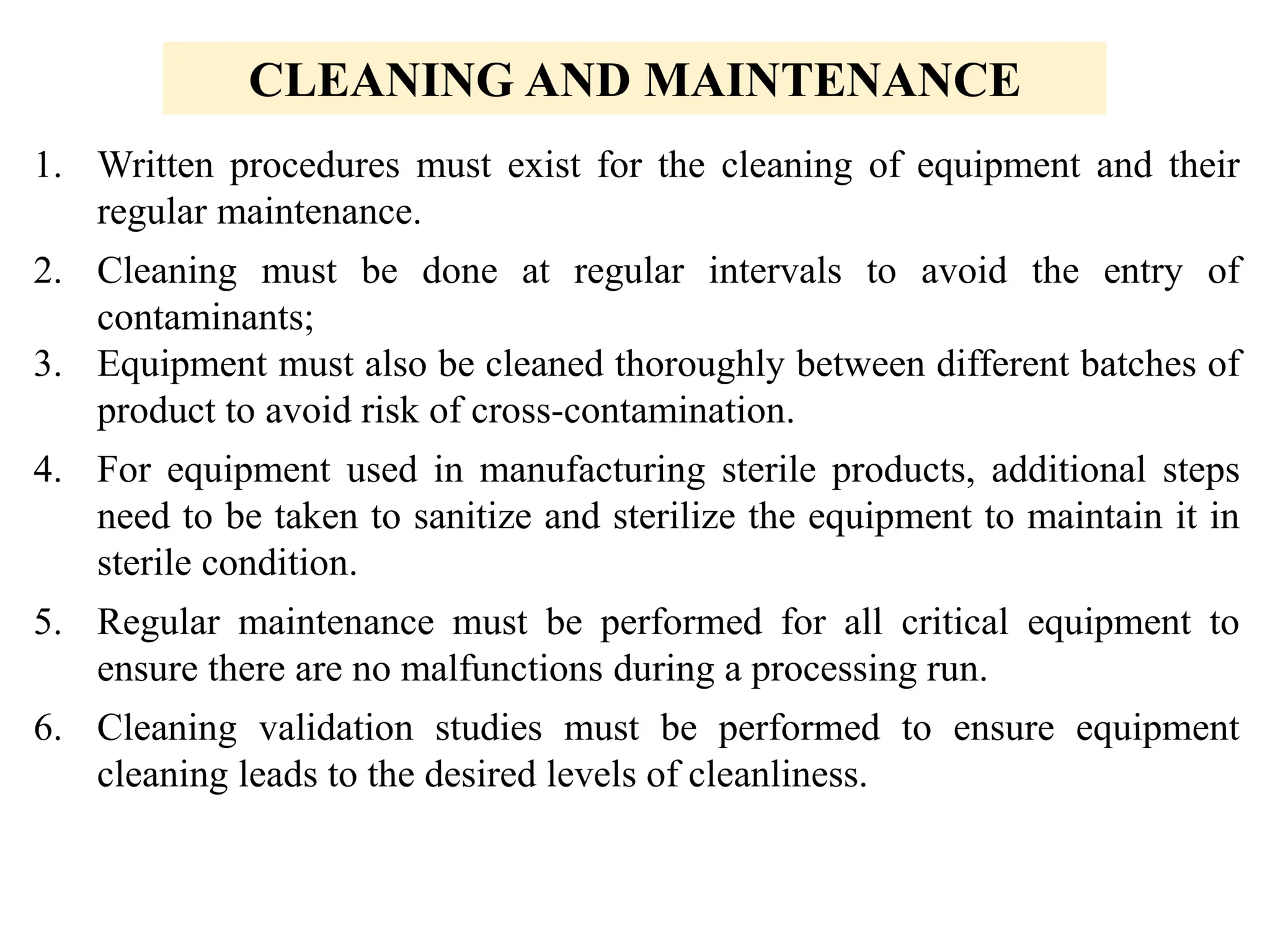EQUIPMENTS SELECTION IN PHARMACEUTICAL INDUSTRY