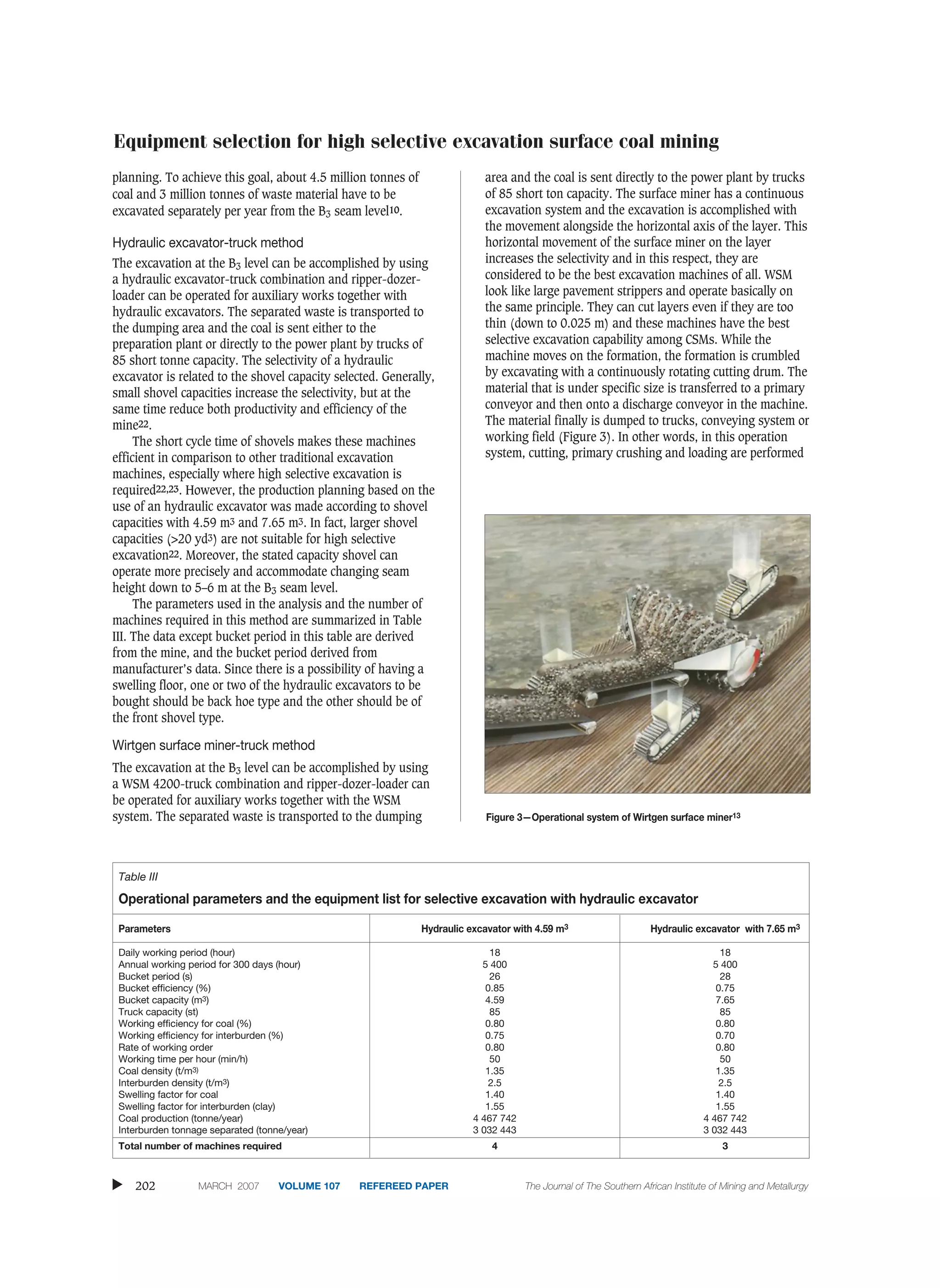 Equipment selection for high selective excavation surface coal mining | PDF