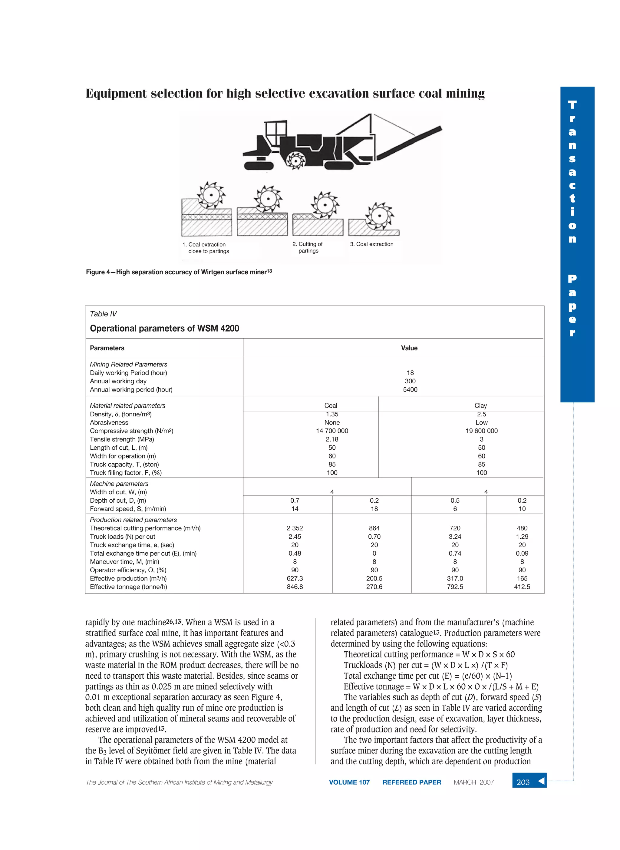 Equipment selection for high selective excavation surface coal mining | PDF