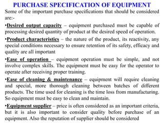 Equipments and Raw Materials | PPTX