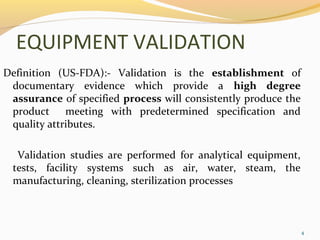 What is Equipment Validation?