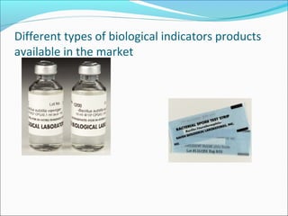 Different types of biological indicators products
available in the market
 