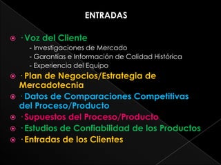 CICLO DE PLANEACIÓN DE CALIDAD DE UN PRODUCTO