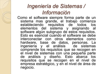 Ingeniería de Sistemas / Información