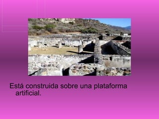 Está construida sobre una plataforma artificial. 