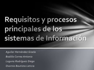 Material Clase Comercio Electrónico: Requisitos y procesos principales de los sistemas de Información