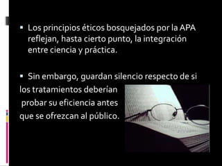 LicenciamientoLas leyes de certificación ylicenciamiento especifican el tipode capacitación que se requiere para presentarse públicamente como psicólogo.Por lo general las redactan los legisladores de los estados y las supervisan consejos de licenciamiento formados por psicólogos e individuos ajenos a la psicología.