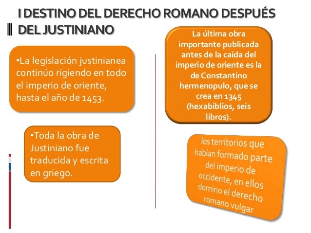 Destino Del Derecho Romano Despues De Justiniano