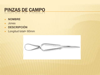 PINZAS DE CAMPO
 NOMBRE
 Jones
 DESCRIPCIÓN
 Longitud total= 60mm
 