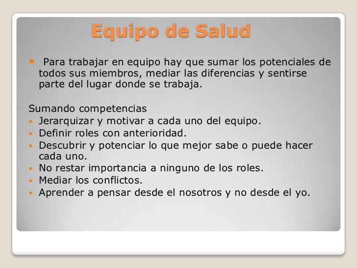 Equipo de salud Equipo de salud