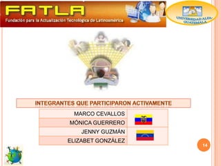 MARCO CEVALLOS
MÓNICA GUERRERO
    JENNY GUZMÁN
ELIZABET GONZÁLEZ
                    14
 