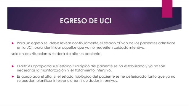Equipos, insumos y criterios de de UCI