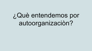 ¿Què entendemos por
autoorganizaciòn?
 