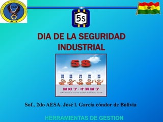 DIA DE LA SEGURIDAD
INDUSTRIAL
HERRAMIENTAS DE GESTION
Sof.. 2do AESA. José l. García cóndor de Bolivia
 
