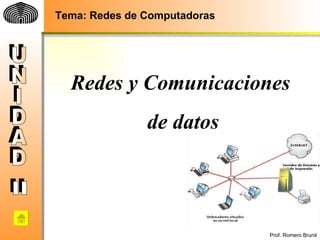 Redes y Comunicaciones de datos UNIDAD Tema: Redes de Computadoras II 