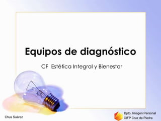 Chus Suárez CIFP Cruz de Piedra
Dpto. Imagen Personal
Equipos de diagnóstico
CF Estética Integral y Bienestar
 