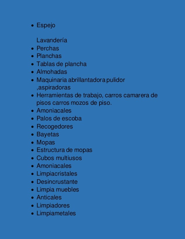 equipos y elementos necesarios para nuestro hotel 5 638