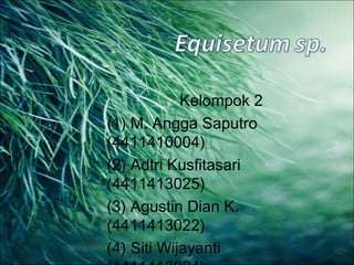 Kelompok 2
(1) M. Angga Saputro
(4411410004)
(2) Adtri Kusfitasari
(4411413025)
(3) Agustin Dian K.
(4411413022)
(4) Siti Wijayanti
 