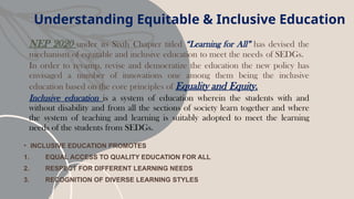 Capacity Building Programme for Teachers on Equitable and Inclusive ...