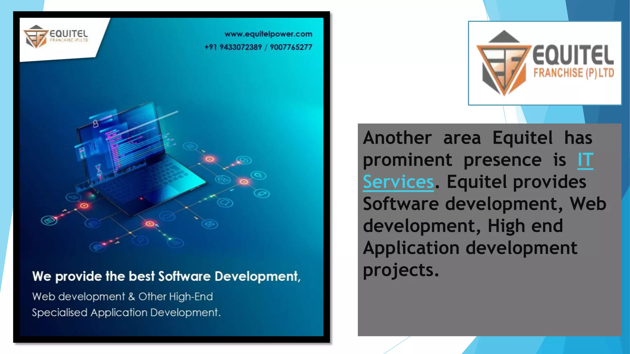 Equitel Franchise Pvt Ltd - Consultation & Power station Maintenance service provider in Kolkata