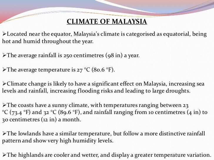 What is the average temperature in Malaysia?