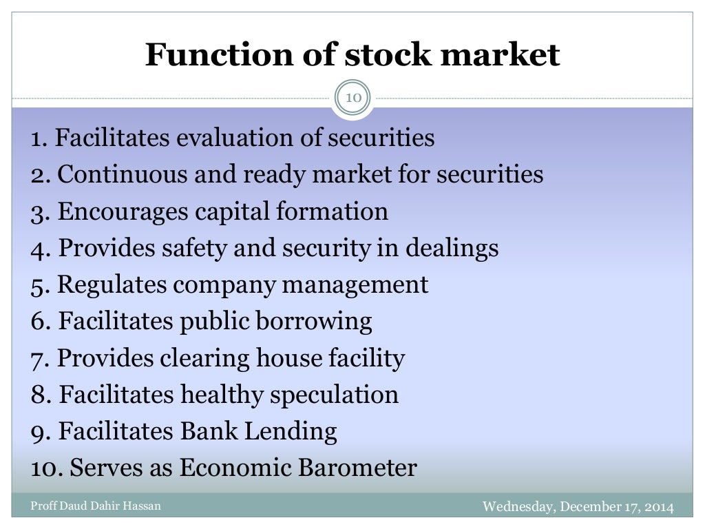 Equity and stock market exchange