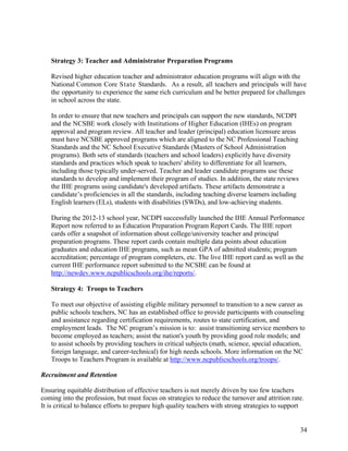 34
 
Strategy 3: Teacher and Administrator Preparation Programs
Revised higher education teacher and administrator educati...