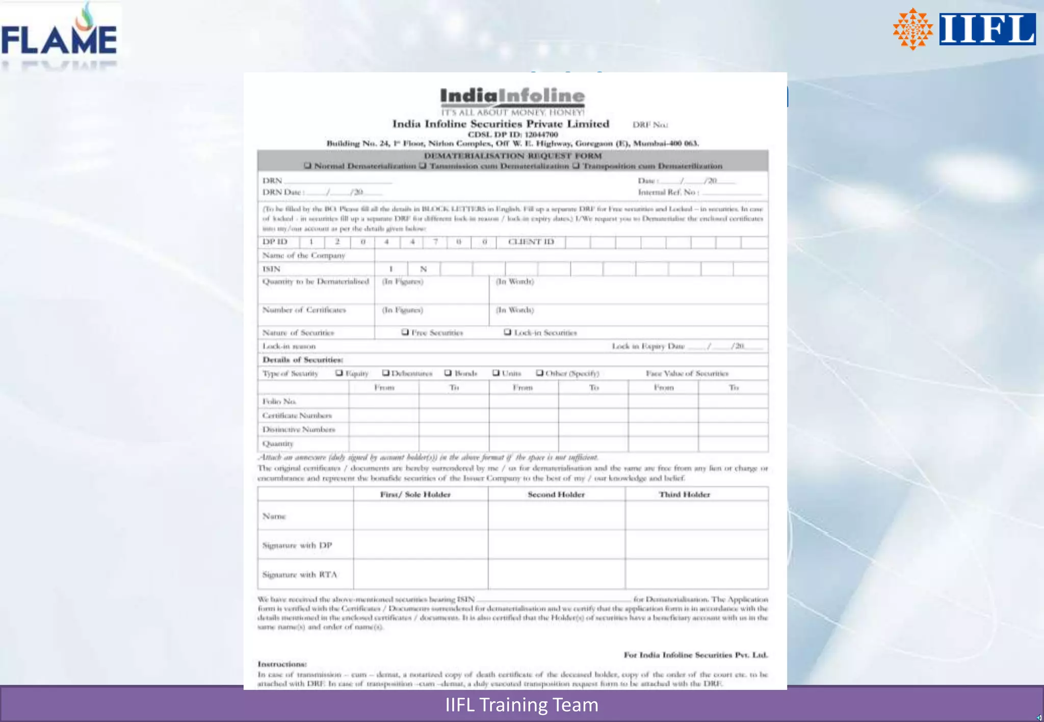 Demat Requisition Form