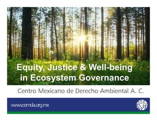 Equity, Justice & Well-being
in Ecosystem Governance
 