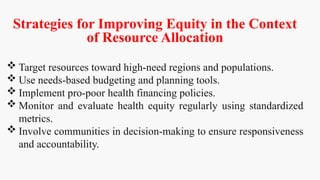 Equity In Health Care and measurement tools | PPTX
