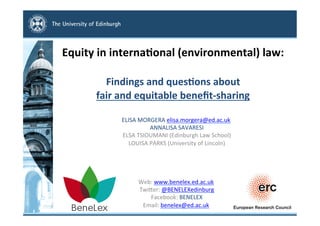 Equity	
  in	
  interna,onal	
  (environmental)	
  law:	
  
	
  
	
  Findings	
  and	
  ques,ons	
  about	
  	
  
fair	
  ...