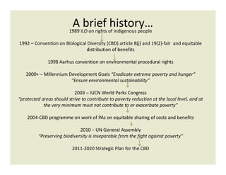 A brief history…1989 ILO on rights of indigenous people
1992 – Convention on Biological Diversity (CBD) article 8(j) and 1...