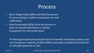 Importance of local equity perceptions in PES