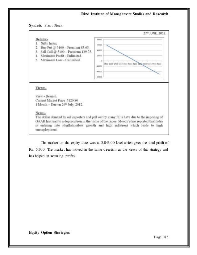 Equity options strategies