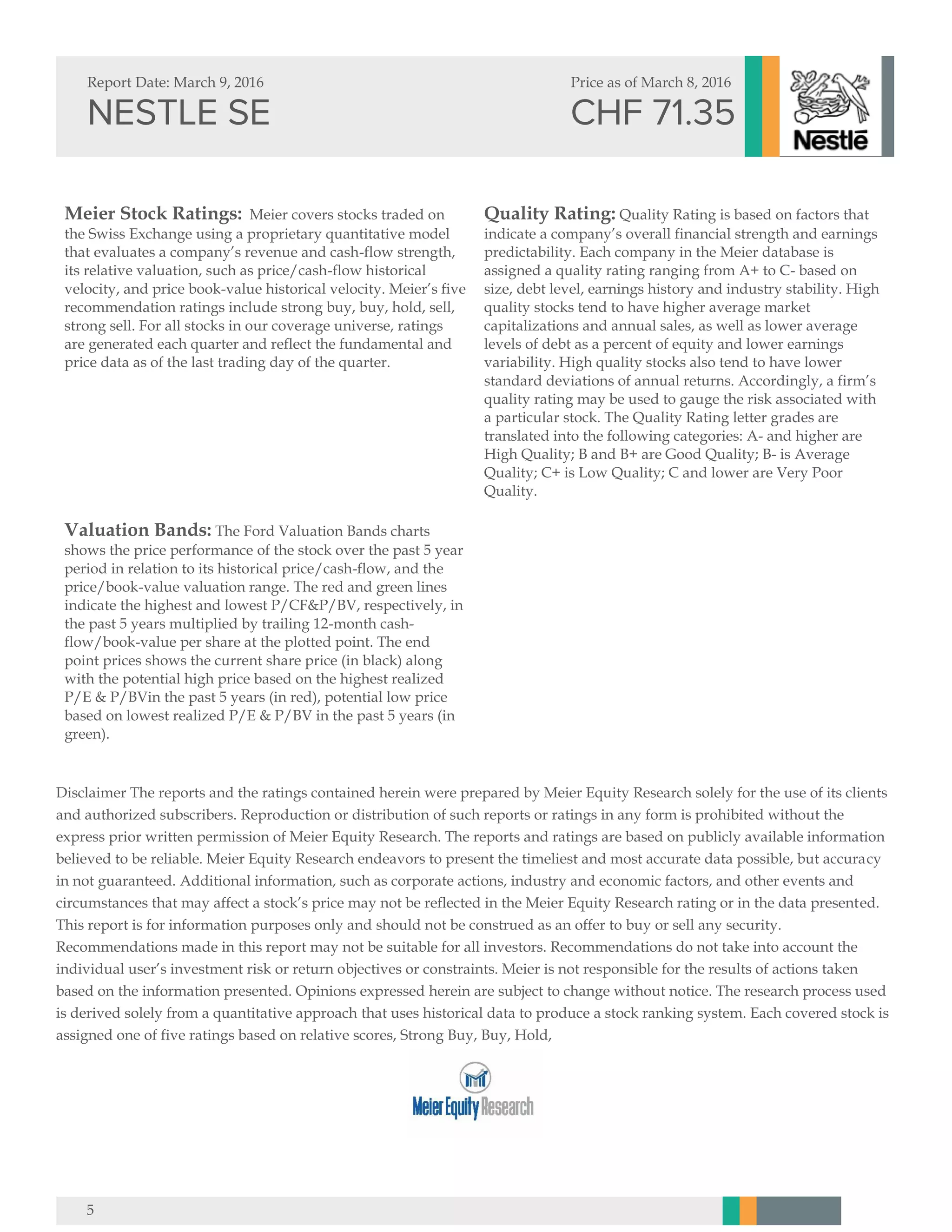 Equity report nestle | PDF