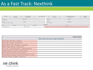 As a Fast Track: Nexthink
 
