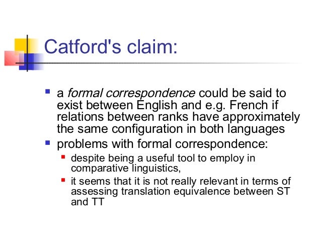 equivalencein translation formal correspondence