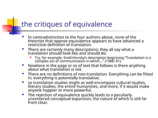 Translative The Concept of Equivalence in Translation Theory.ppt