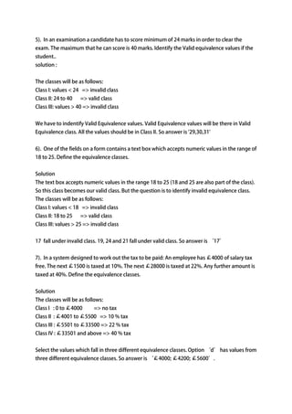 Equivalence partitioning | PDF | Databases | Computer Software and ...