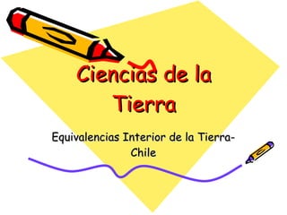 Ciencias de la Tierra Equivalencias Interior de la Tierra-Chile