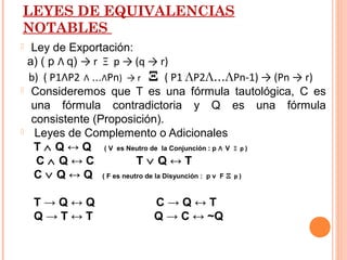 Equivalencias Logicas Y Simplificacion