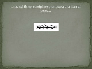 ...ma,   nel fisico, somigliate piuttosto a una lisca di
                         pesce...
 
