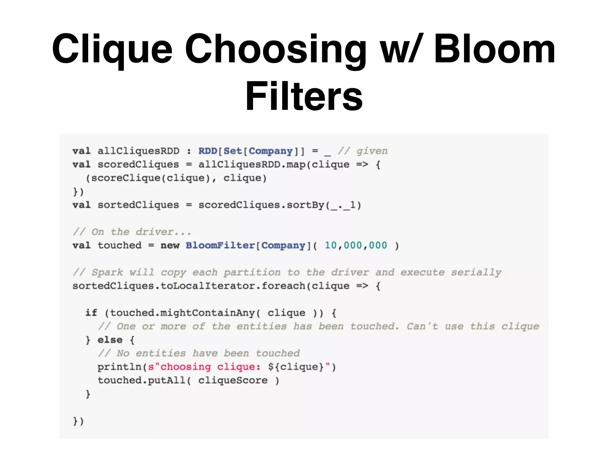 Clique Choosing w/ Bloom Filters 