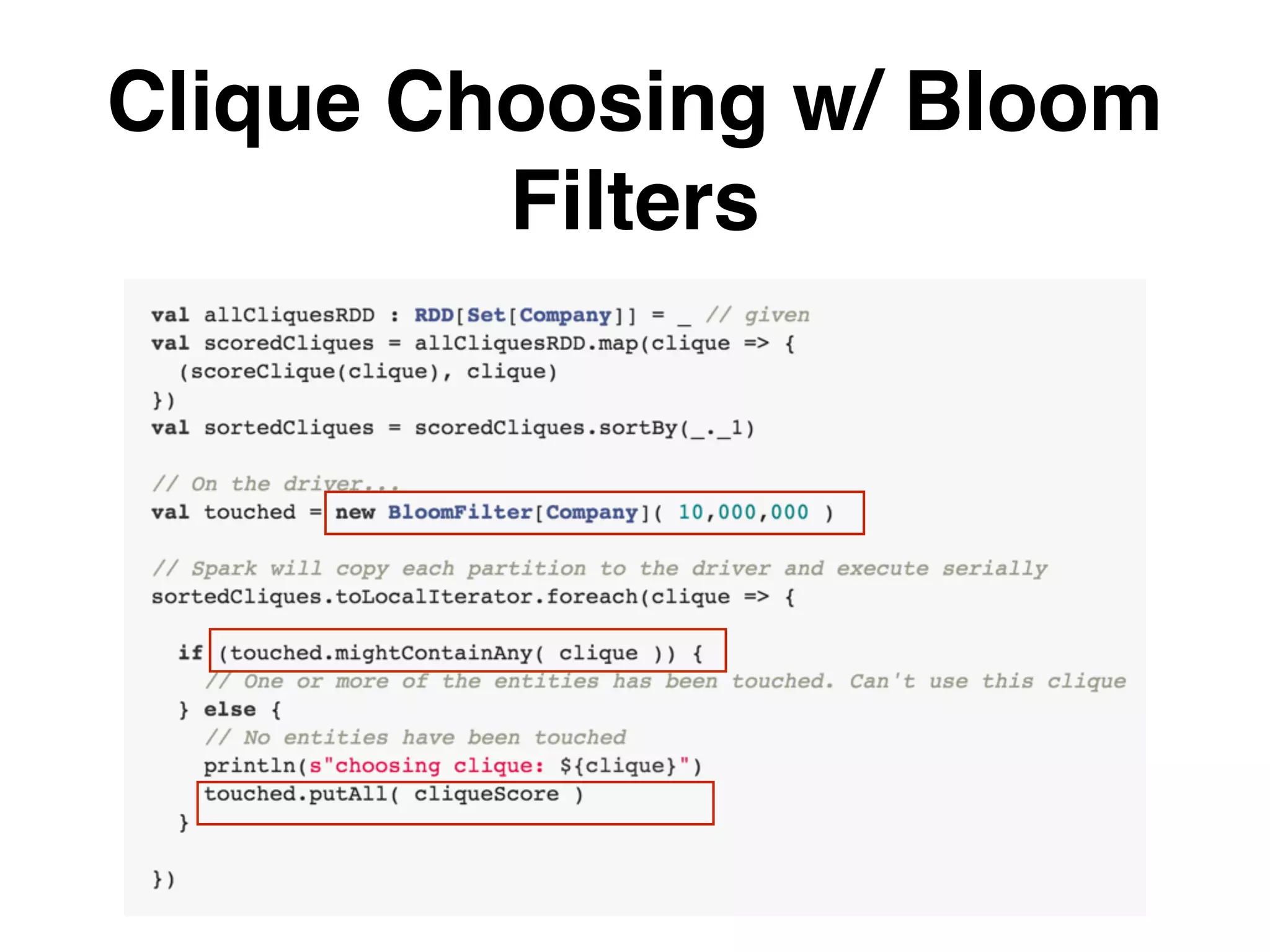 Clique Choosing w/ Bloom Filters 