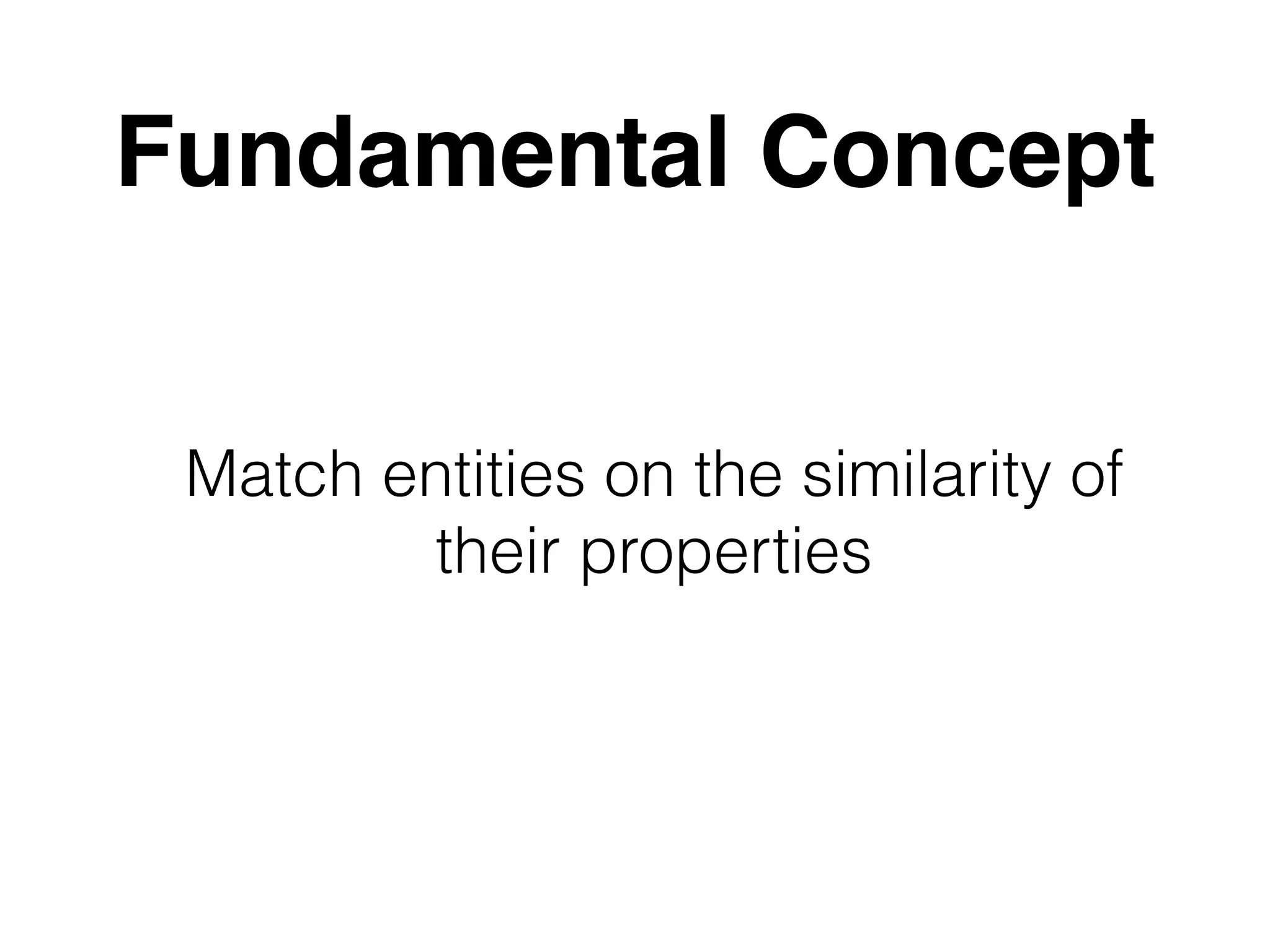 Fundamental Concept Match entities on the similarity of their properties 