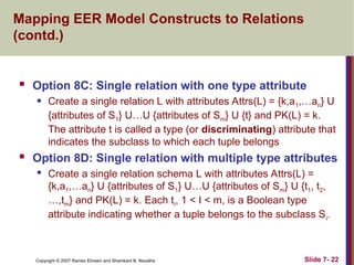 ER- and EERR-to-Relational Mapping In Database Management System | PPT