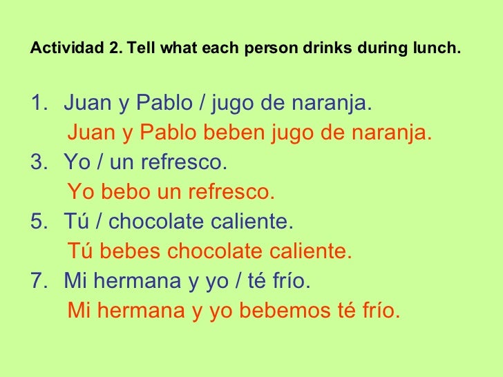 Verbs that end in -er