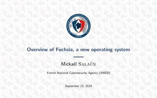 Overview of Fuchsia, a new operating system
Mickaël Salaün
French National Cybersecurity Agency (ANSSI)
September 23, 2019
 